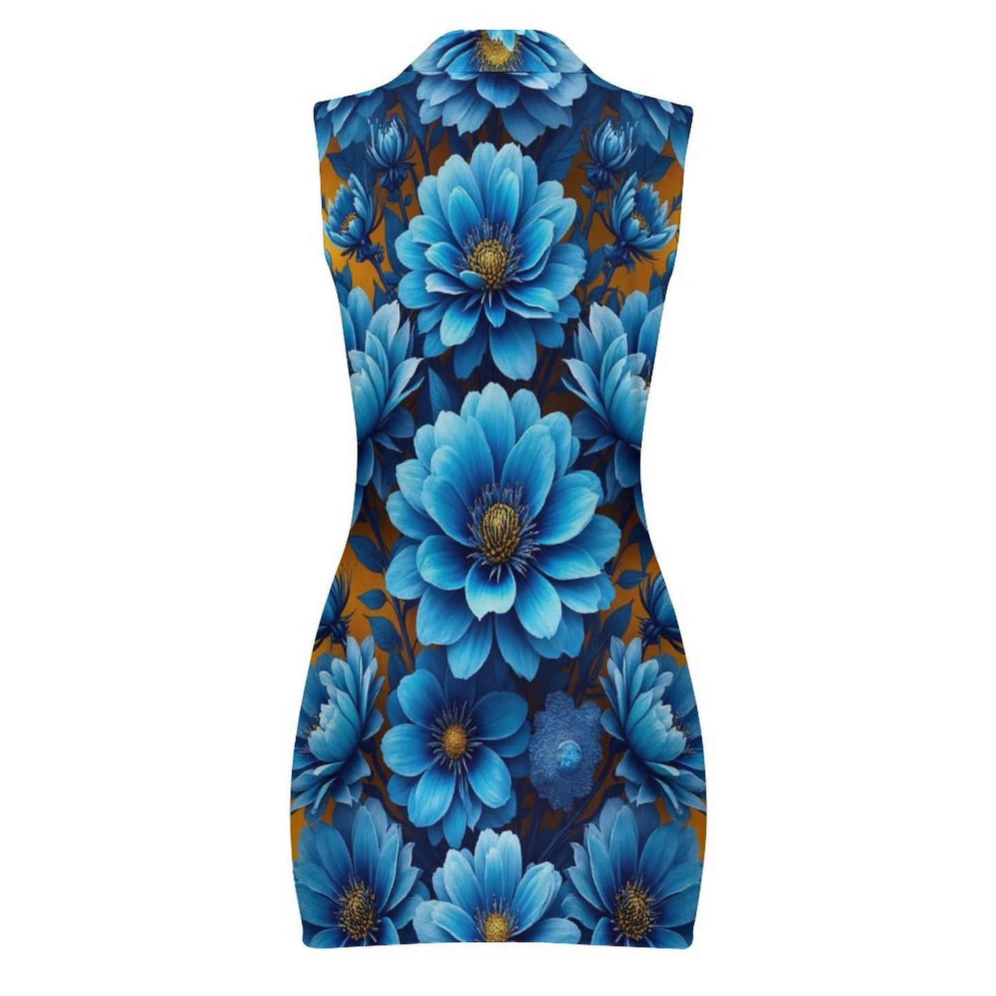 Robe Mini Moulante Zippée sans Manches