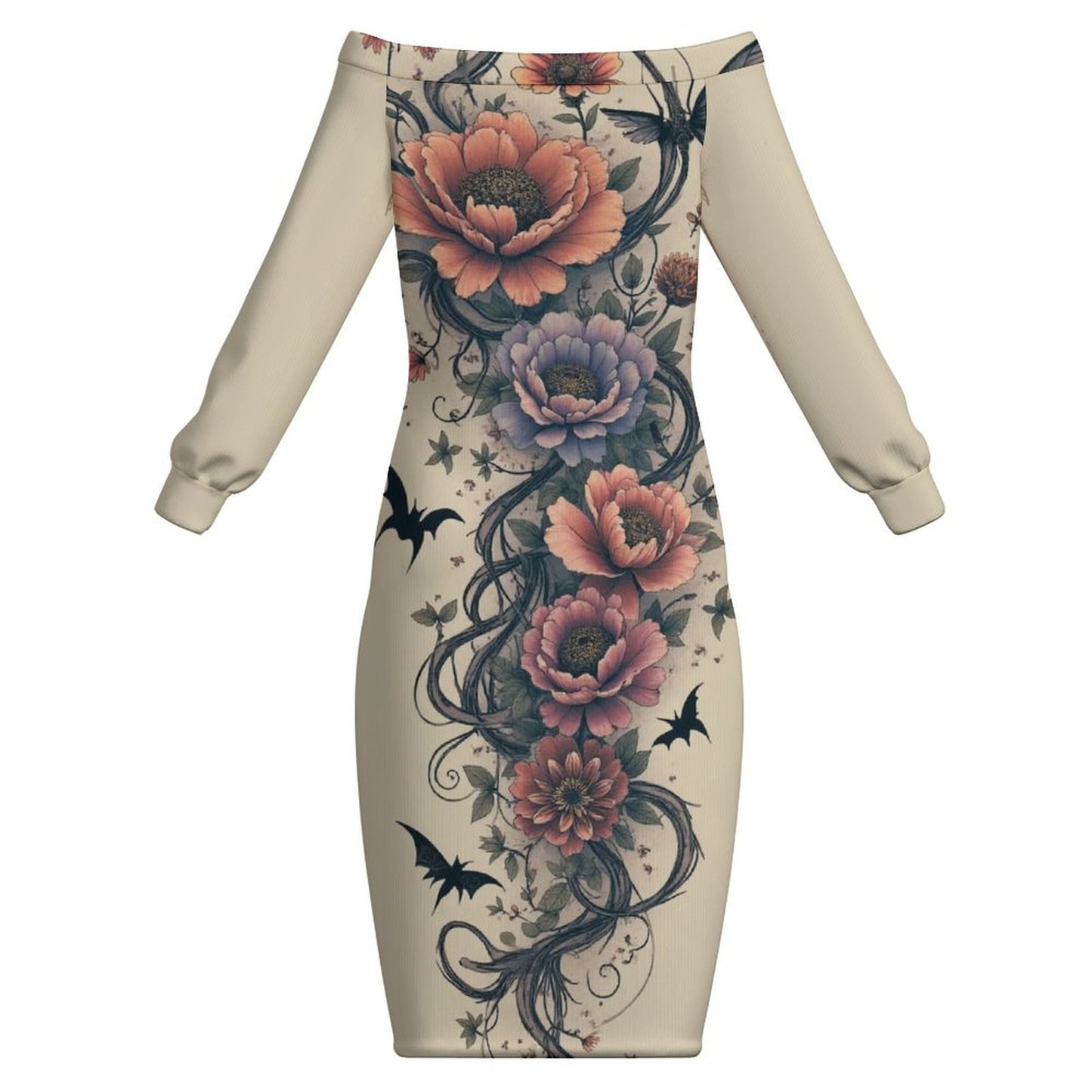 Robe Midi moulante a manches longues