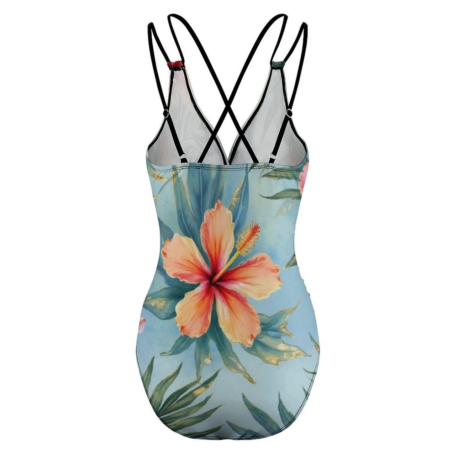 Maillot de Bain Une Pièce Col V Plongeant à Bretelles Croisées