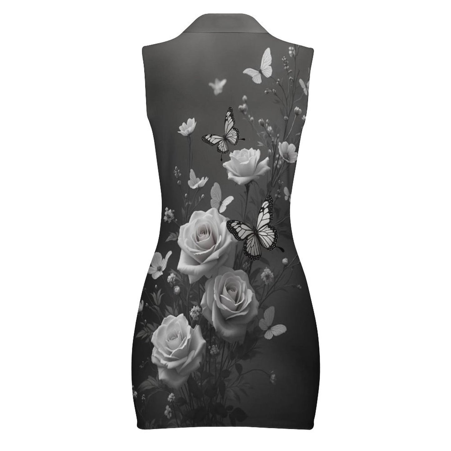 Robe Mini Moulante Zippée sans Manches