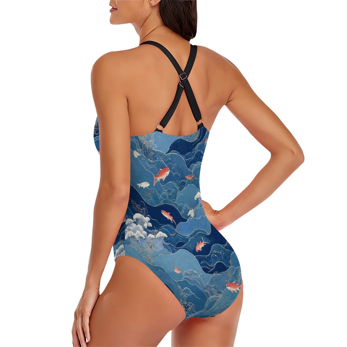 Maillot de bain une pièce à dos croisé pour femmes