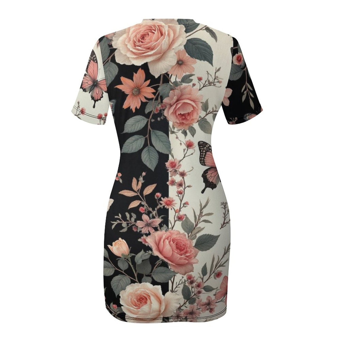 Robe Mini moulante à manches courtes