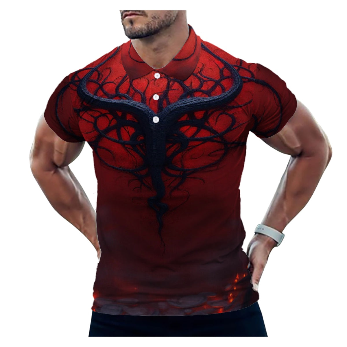 Polos à boutons pour hommes Slim Fit