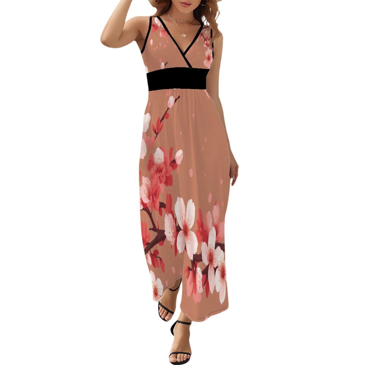 Robe longue sans manches
