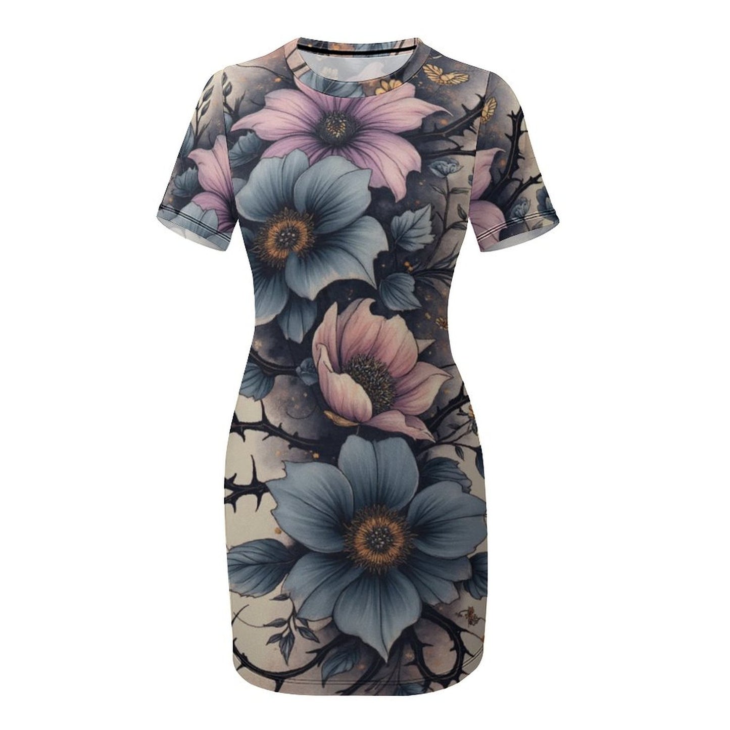 Robe Mini moulante à manches courtes