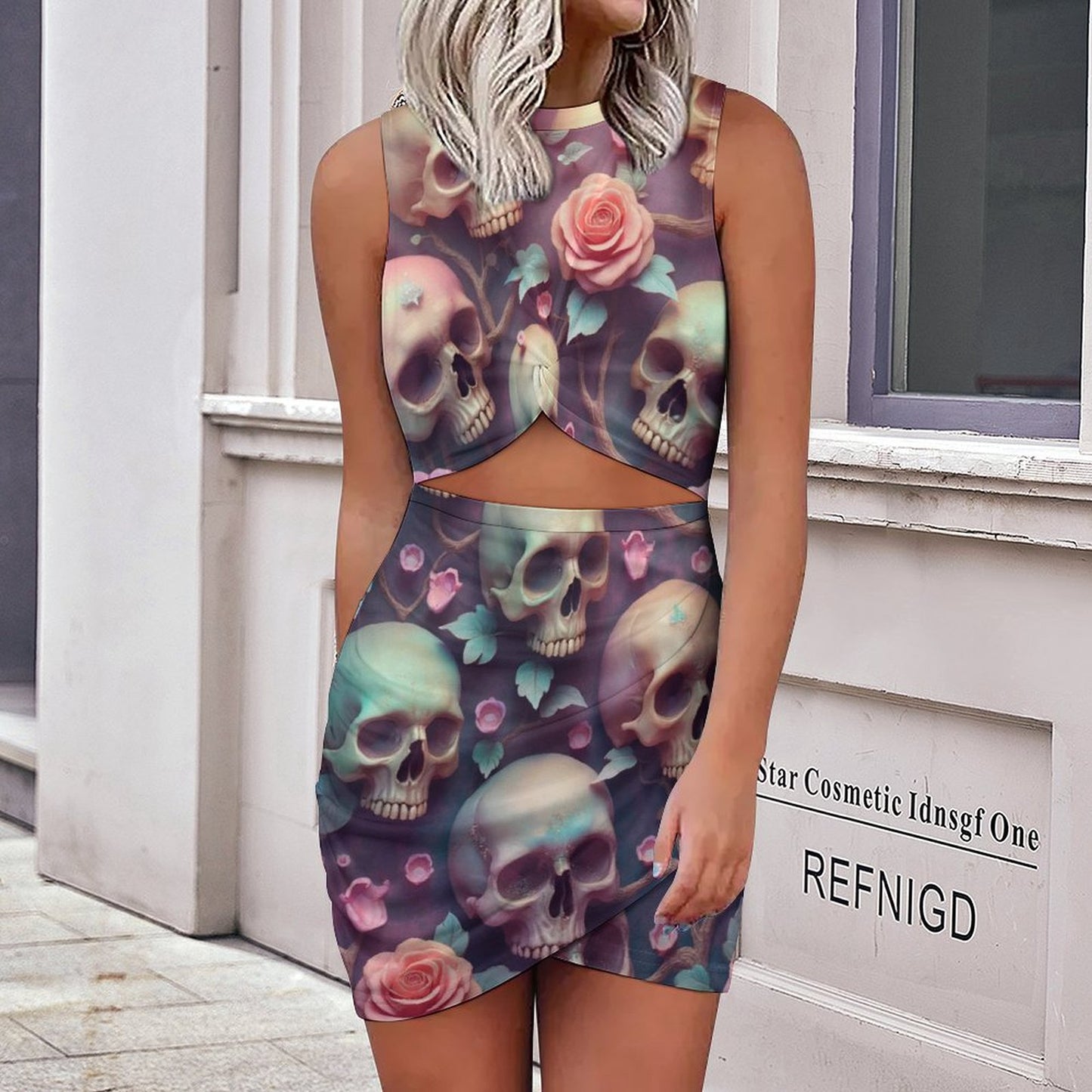Slim wrap hip skirt Navel-Baring Cross-Fit Hip Skirt