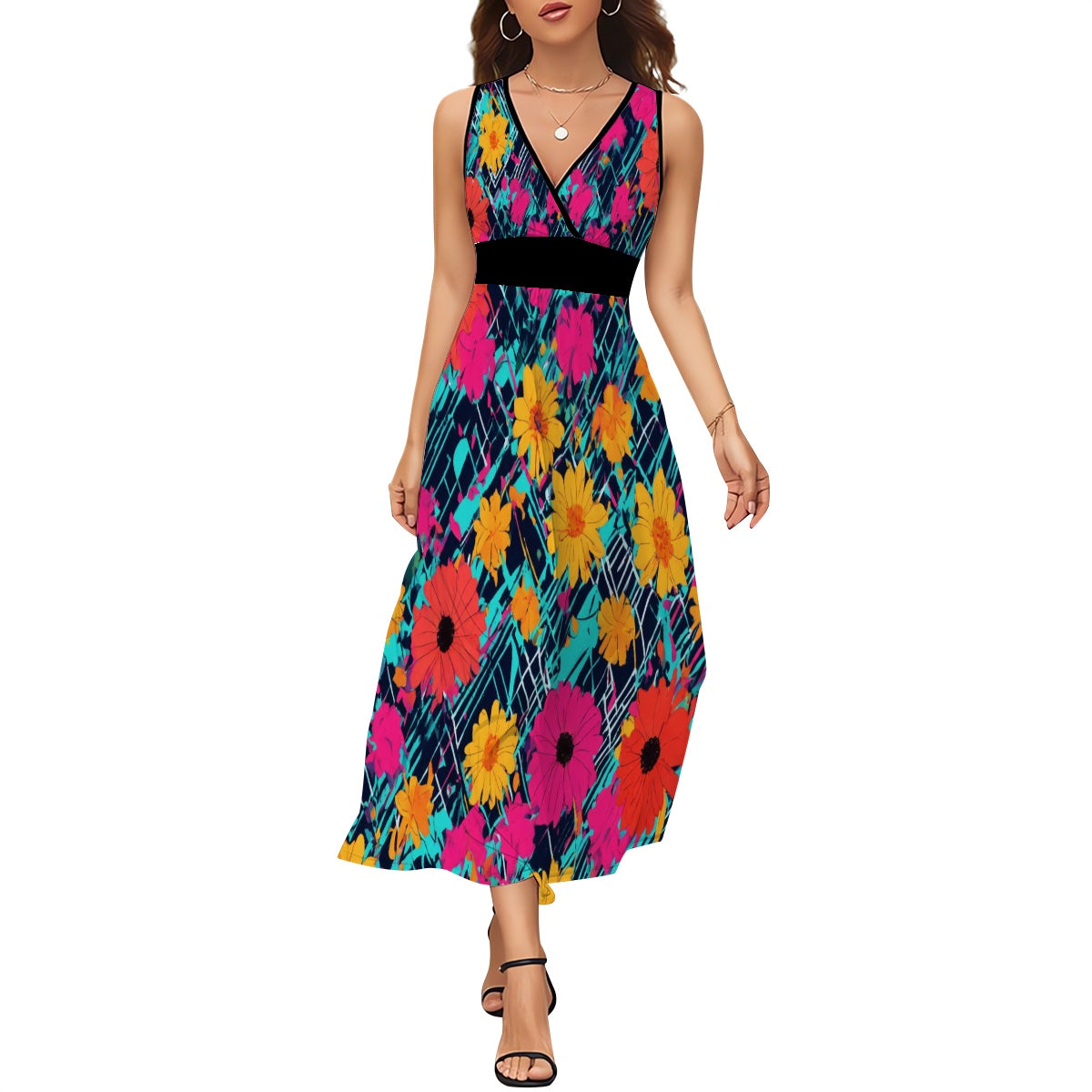 Robe longue sans manches