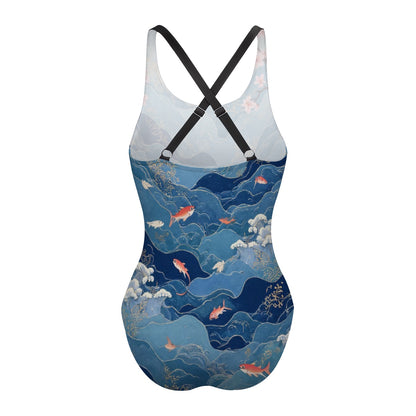 Maillot de bain une pièce à dos croisé pour femmes