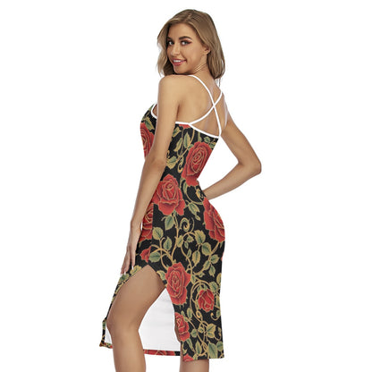 Robe moulante camisole croisée