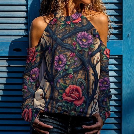 Sweat-shirt à épaules dénudées