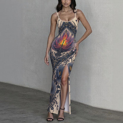 Robe longue à fente