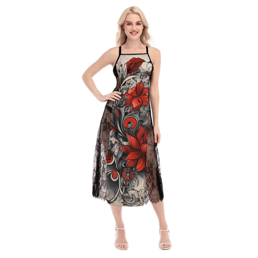 Robe Cami croisée en dentelle