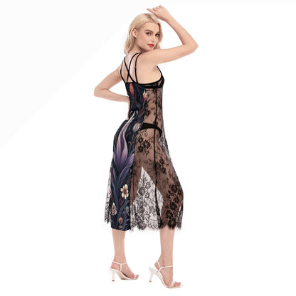 Robe Cami croisée en dentelle