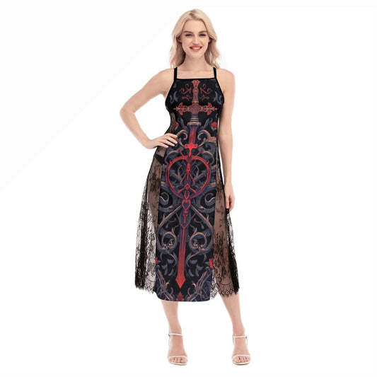 Robe Cami croisée en dentelle