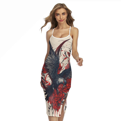 Robe moulante camisole croisée