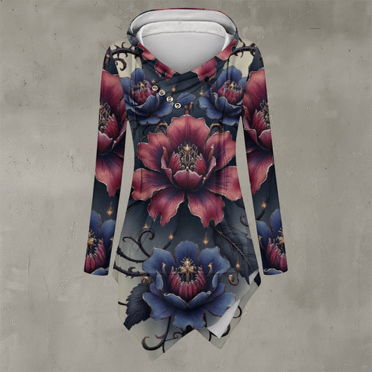 Sweat à capuche à ourlet asymétrique
