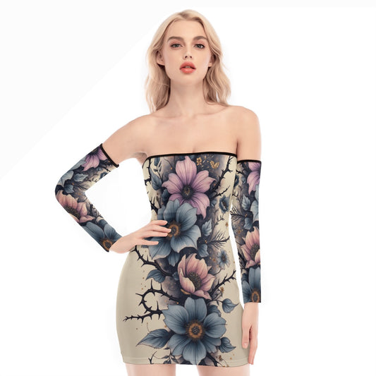 Robe Mini à épaules dénudées et lacets