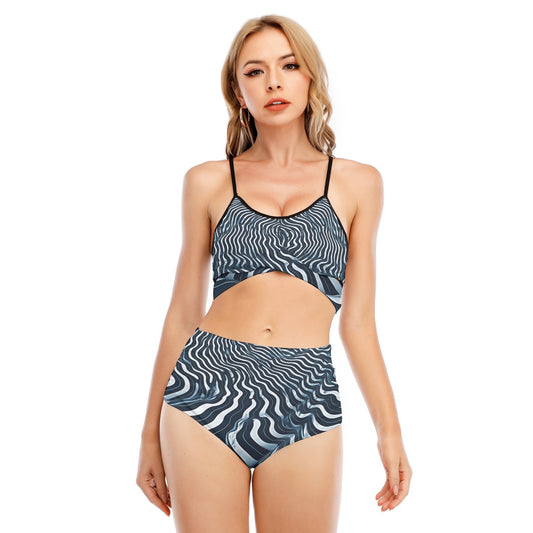 Maillot de bain bikini avec bretelles croisées