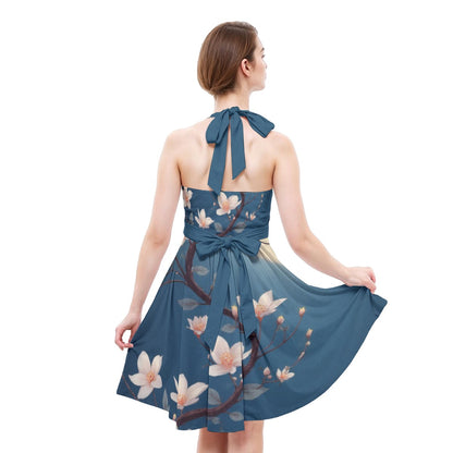 Robe patineuse licou sans manche pour femmes
