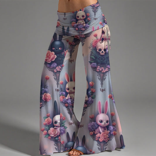 Pantalon large à taille haute