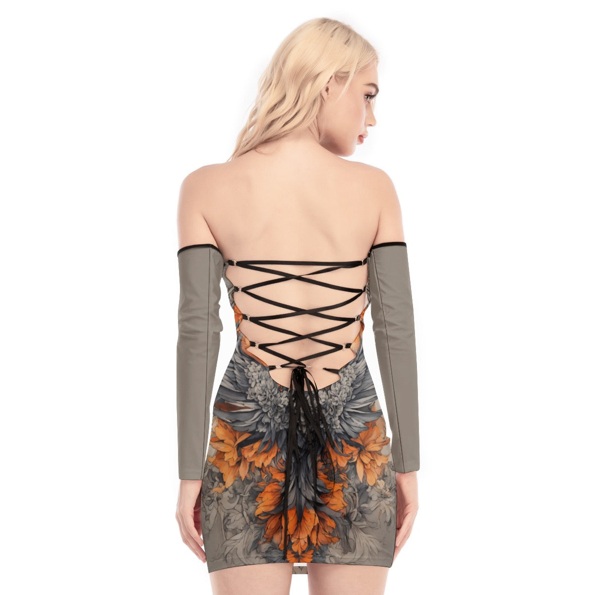Robe Mini à épaules dénudées et lacets