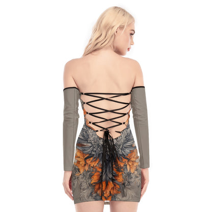 Robe Mini à épaules dénudées et lacets