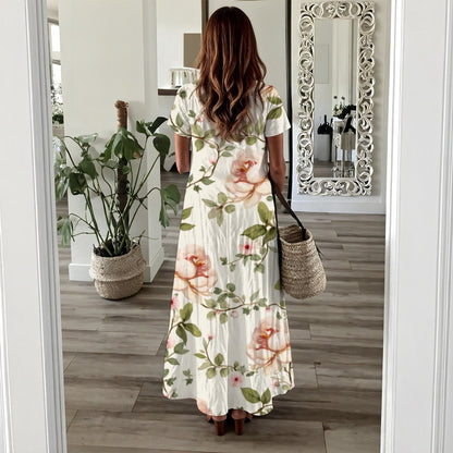Robe longue à manche courte pour femme
