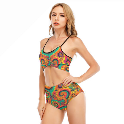 Maillot de bain bikini avec bretelles croisées