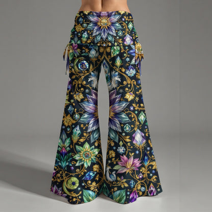 Pantalon taille haute à jambes larges