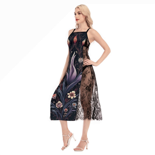 Robe Cami croisée en dentelle
