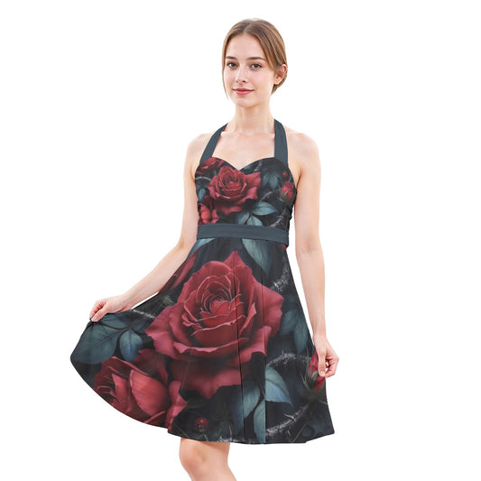 Robe patineuse licou sans manche pour femmes