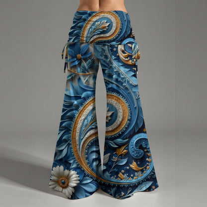 Pantalon taille haute à jambes larges