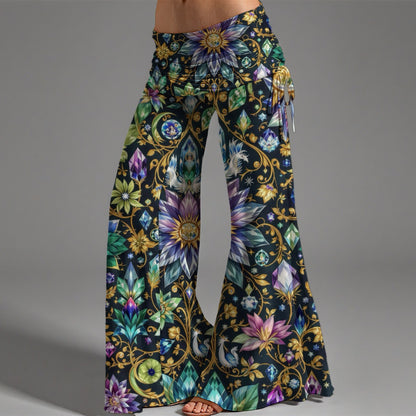 Pantalon taille haute à jambes larges