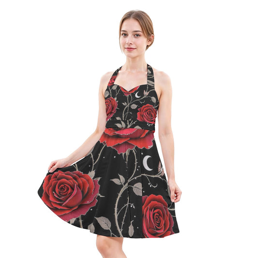 Robe patineuse licou sans manche pour femmes