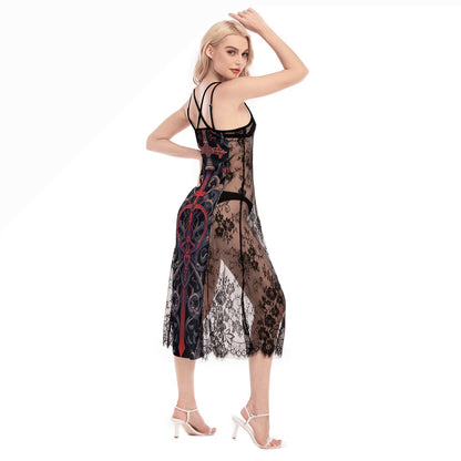 Robe Cami croisée en dentelle