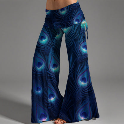 Pantalon taille haute à jambes larges