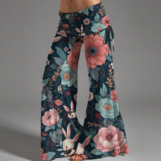 Pantalon large à taille haute