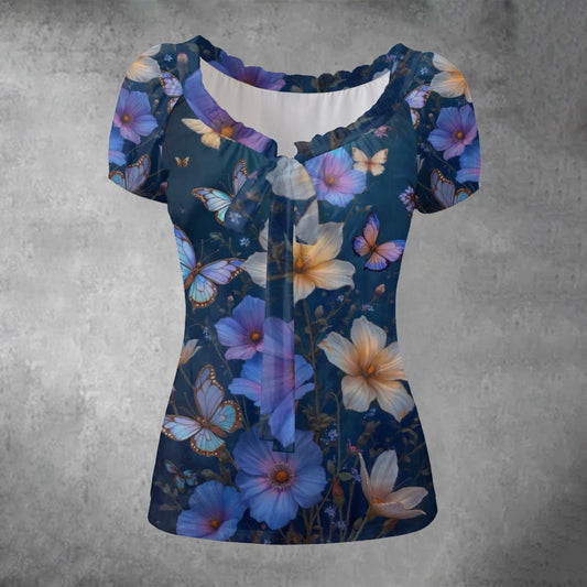 T-shirt à manches courte bouffantes