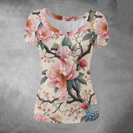 T-shirt à manches courte bouffantes