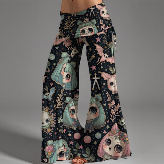 Pantalon large à taille haute