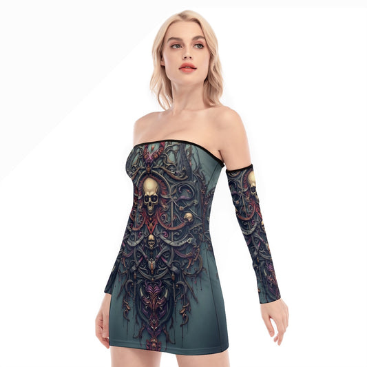 Robe Mini à épaules dénudées et lacets