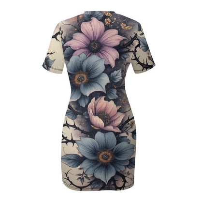 Robe Mini moulante à manches courtes