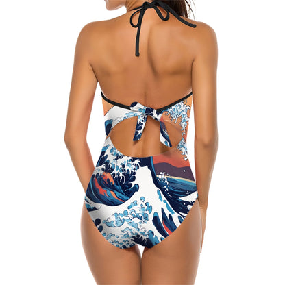 Maillot de bain une pièce licou pour femmes