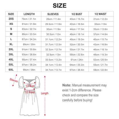 Robe Courte Évasée à Manches Bouffantes