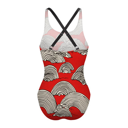Maillot de bain une pièce à dos croisé pour femmes