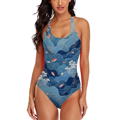 Maillot de bain une pièce à dos croisé pour femmes