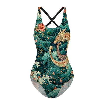 Maillot de bain une pièce à dos croisé pour femmes