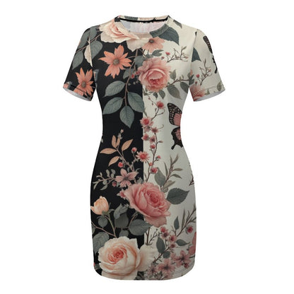 Robe Mini moulante à manches courtes