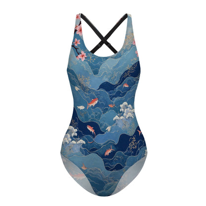 Maillot de bain une pièce à dos croisé pour femmes